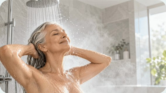 Woman showering