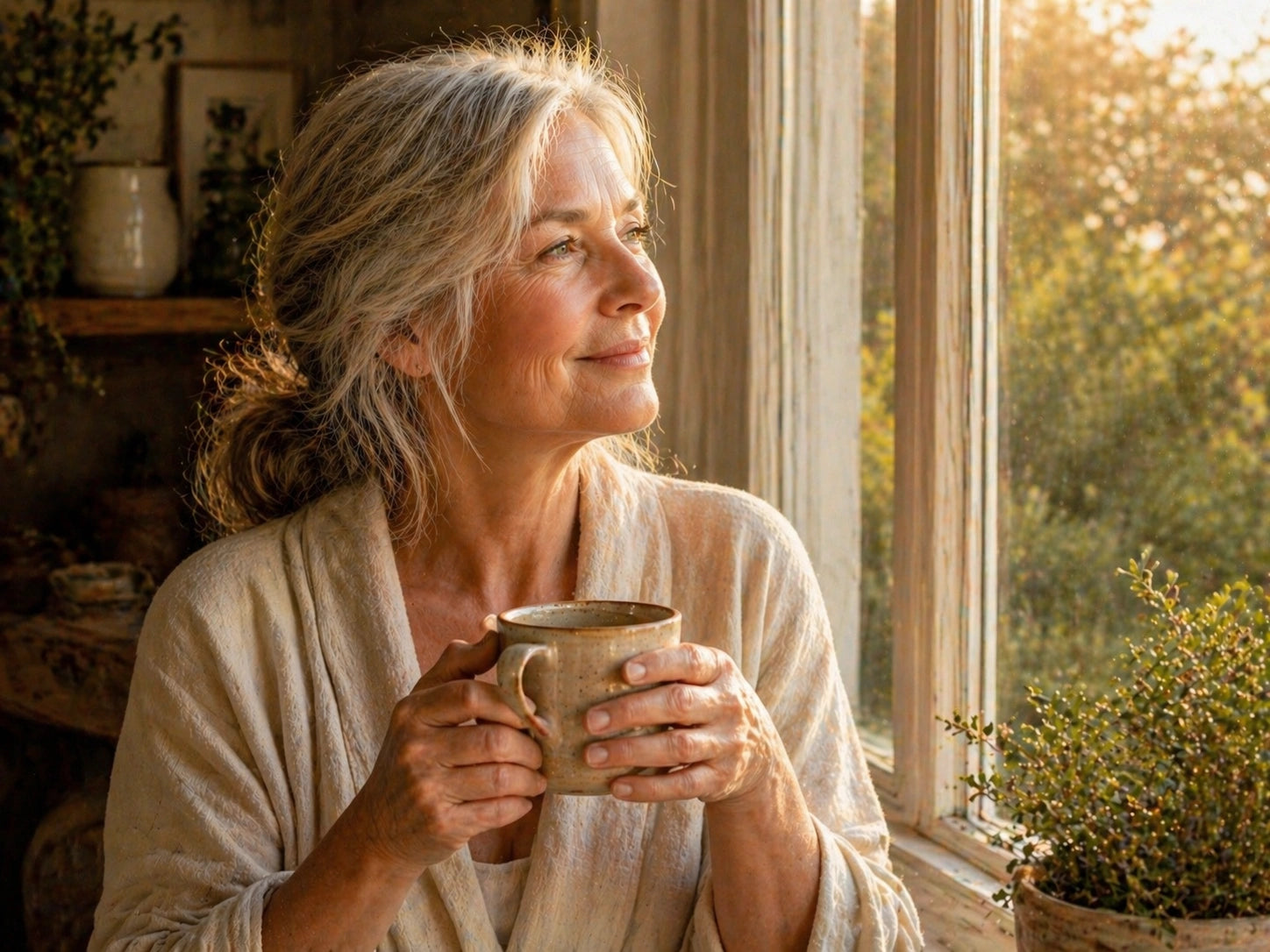 Woman in morning light