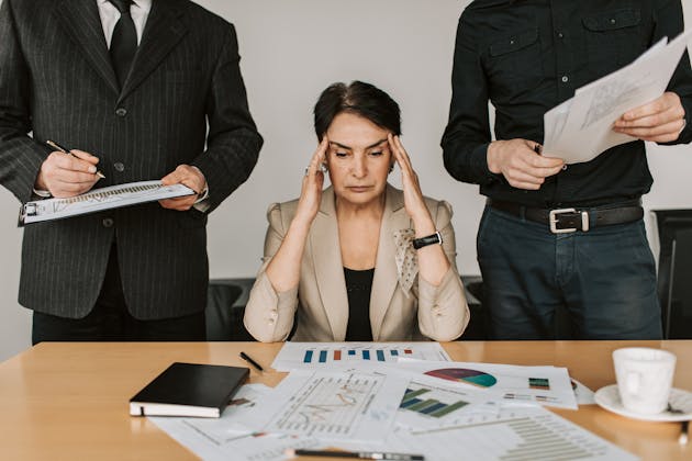 Stressed elderly woman holding her head — brain fog and memory concerns