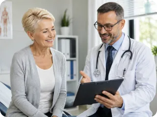 Patient with doctor